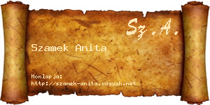 Szamek Anita névjegykártya
