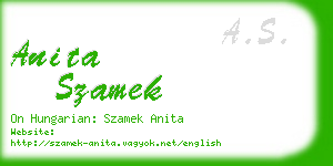 anita szamek business card